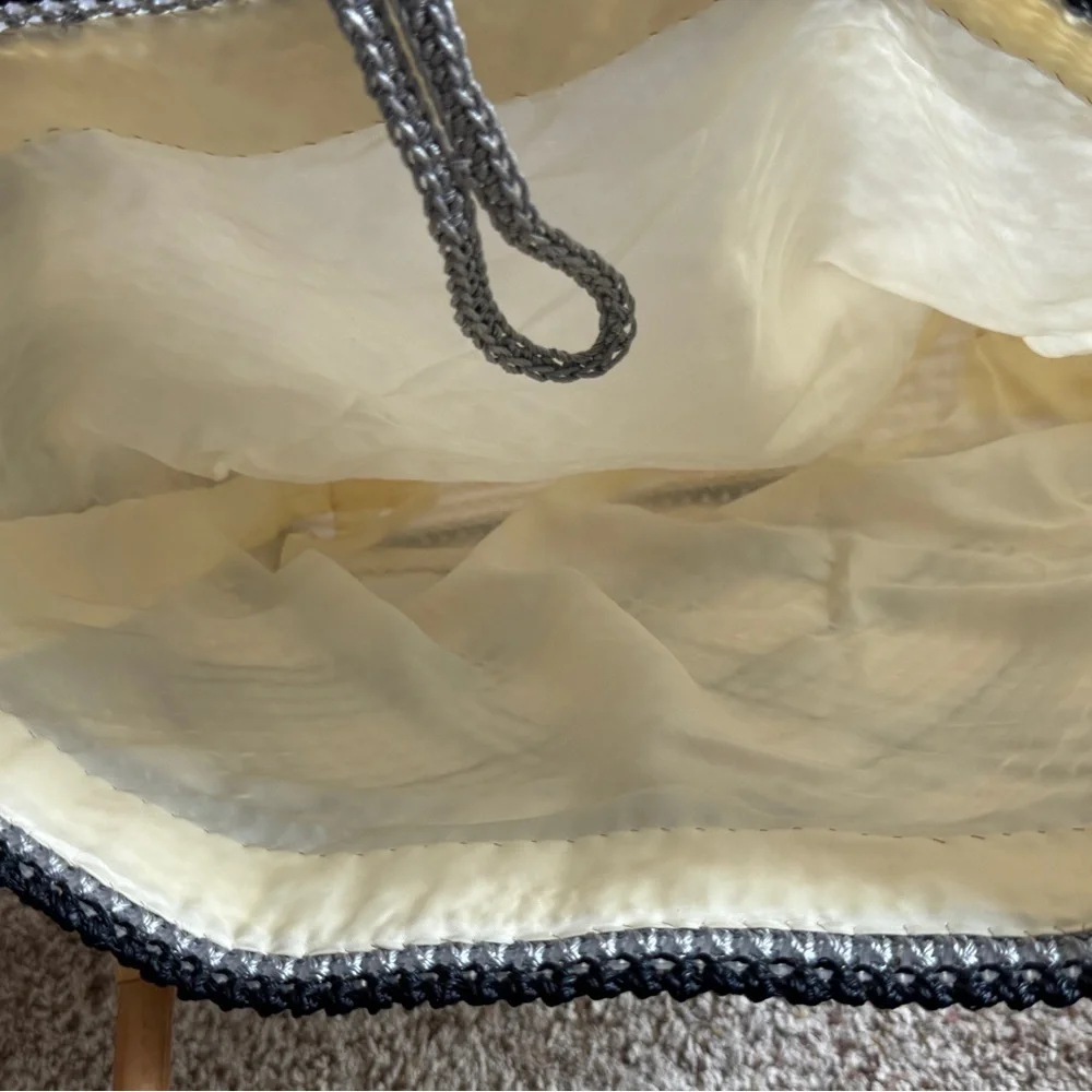 Elegant Woven‎ Handbag with Bamboo Handles